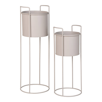 Rabo bloempot – staal, zand, set van 2
