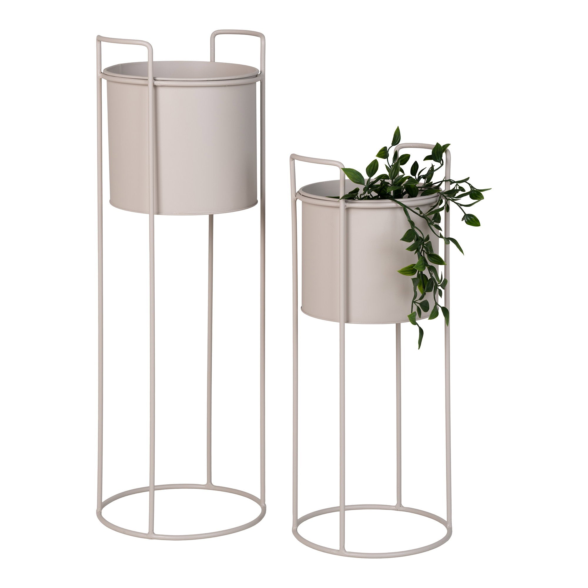 Rabo bloempot – staal, zand, set van 2