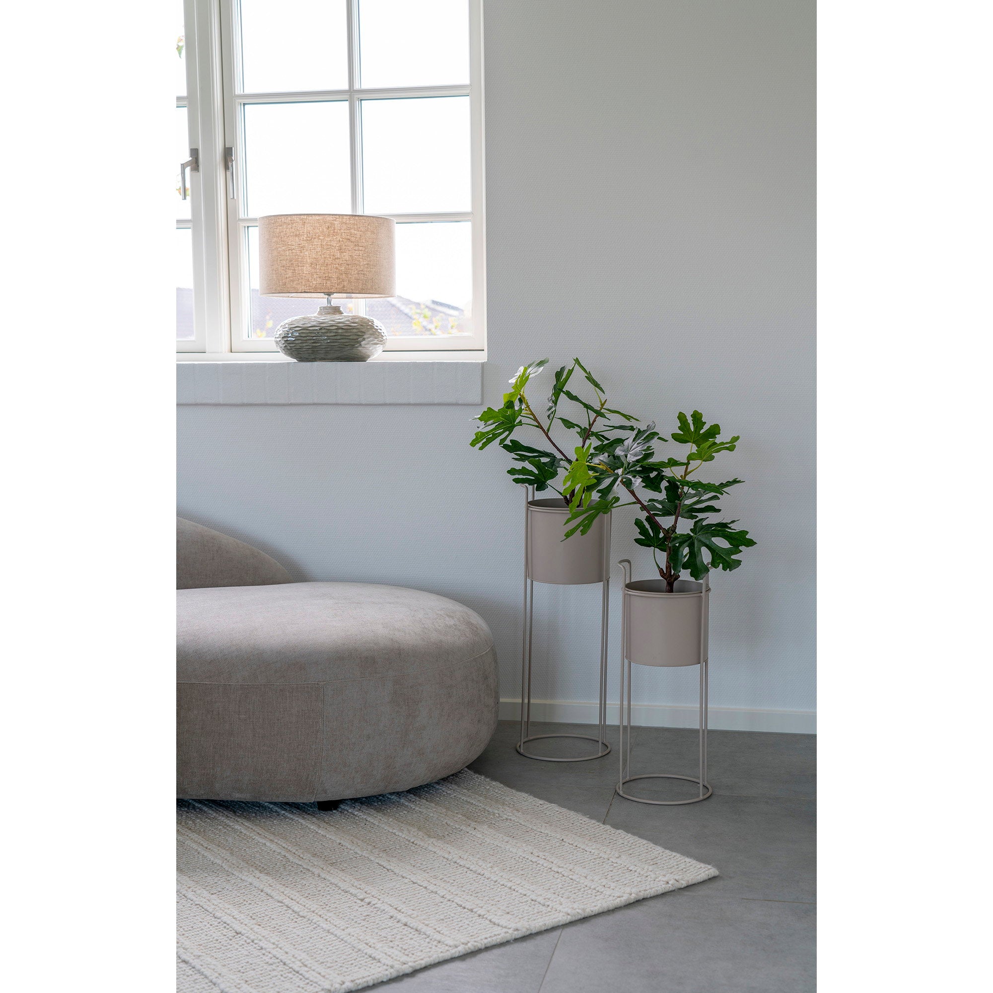 Rabo bloempot – staal, zand, set van 2