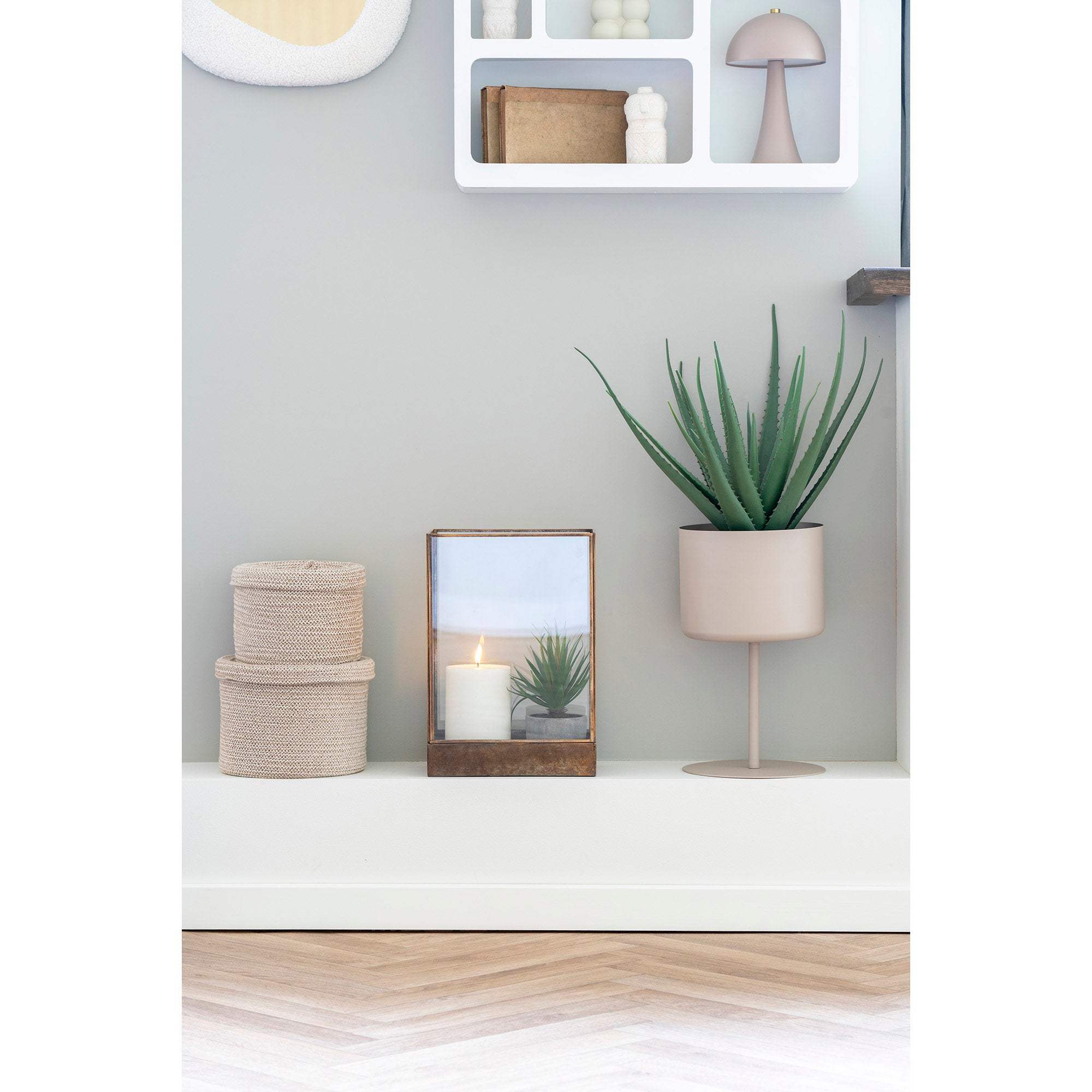 Trofa Flower Stand - Flower Stand, steel, sand ø21.5x36 cm