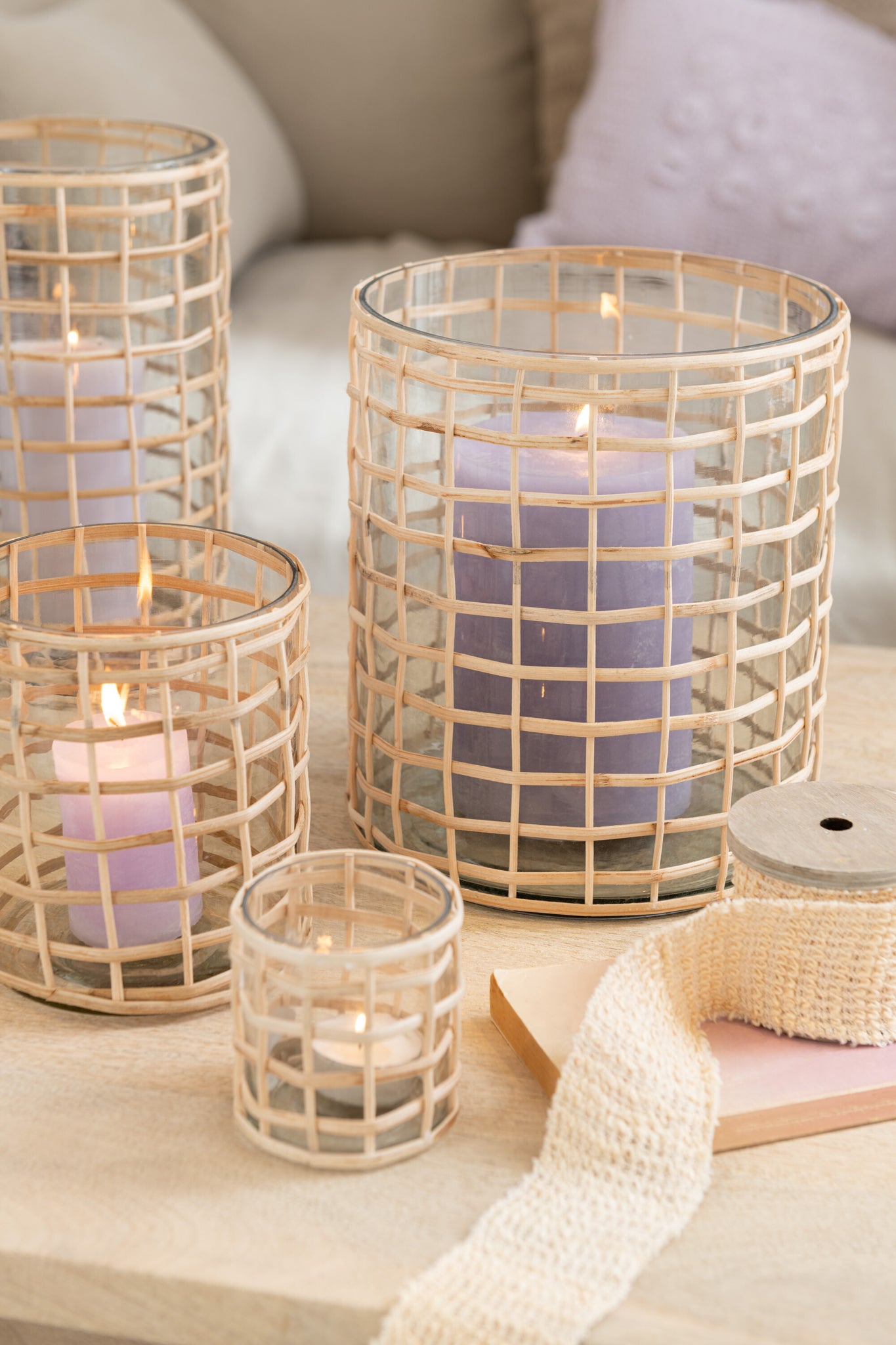 Cyl. Candle Lavender S18h