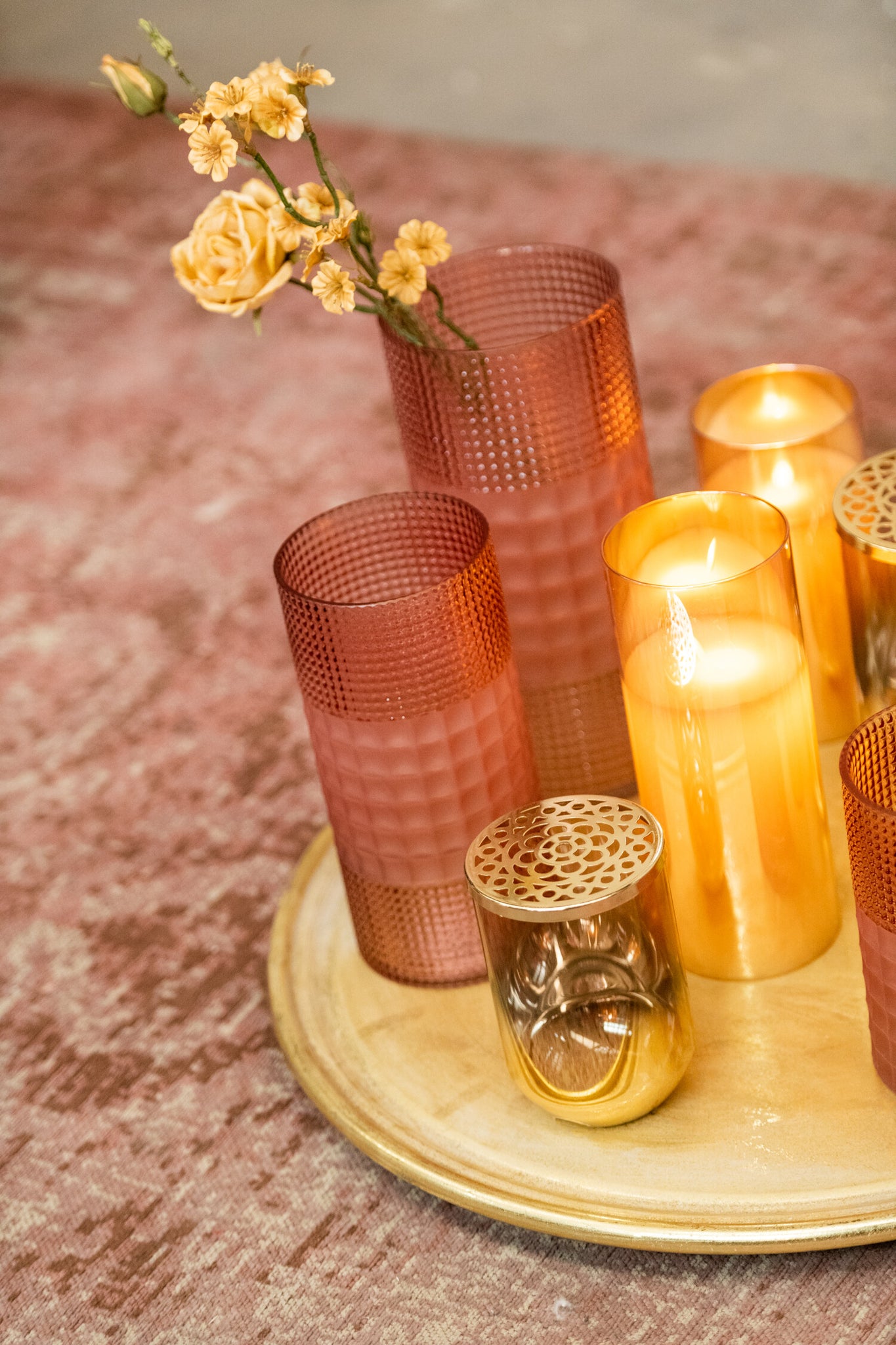 LED-Lampe Shining Glass Gold Medium