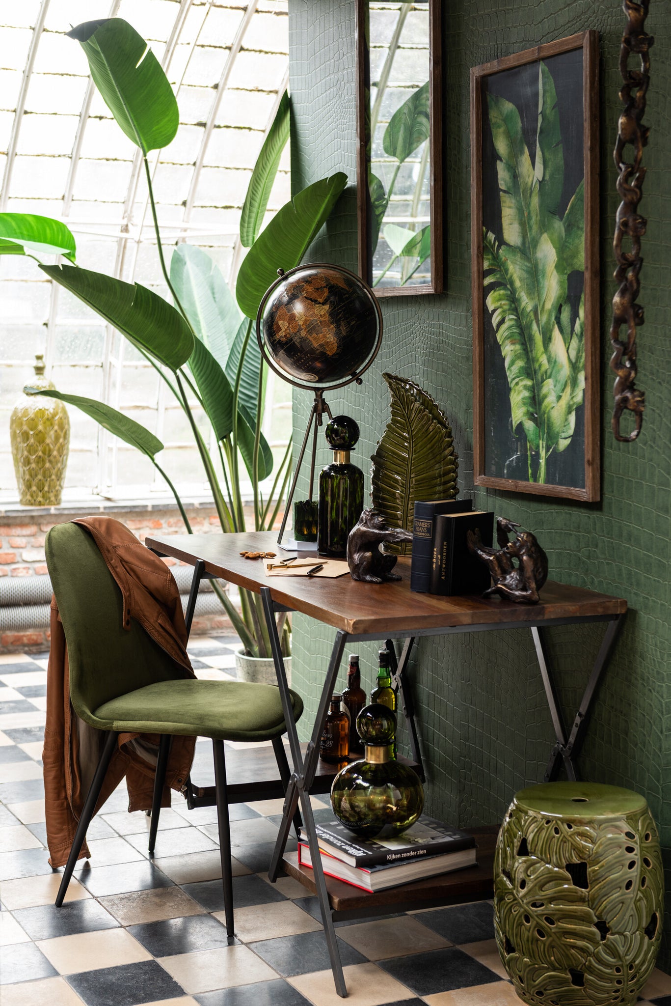 Chair Claire Metal/Textile Green