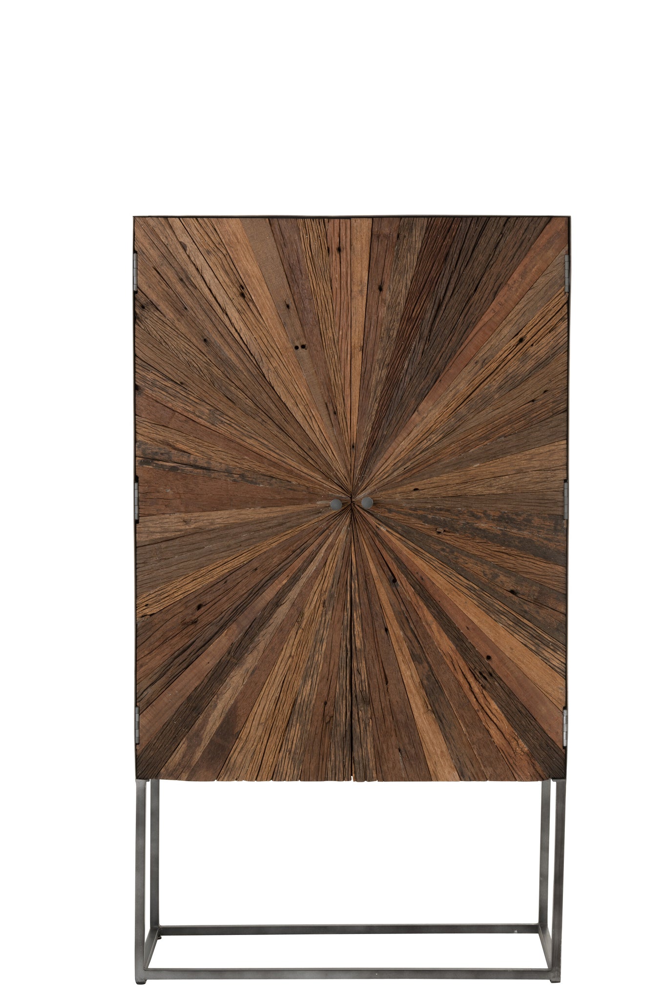 Bar Cabinet Shanil 2 Doors Wood/Iron Natural/Grey
