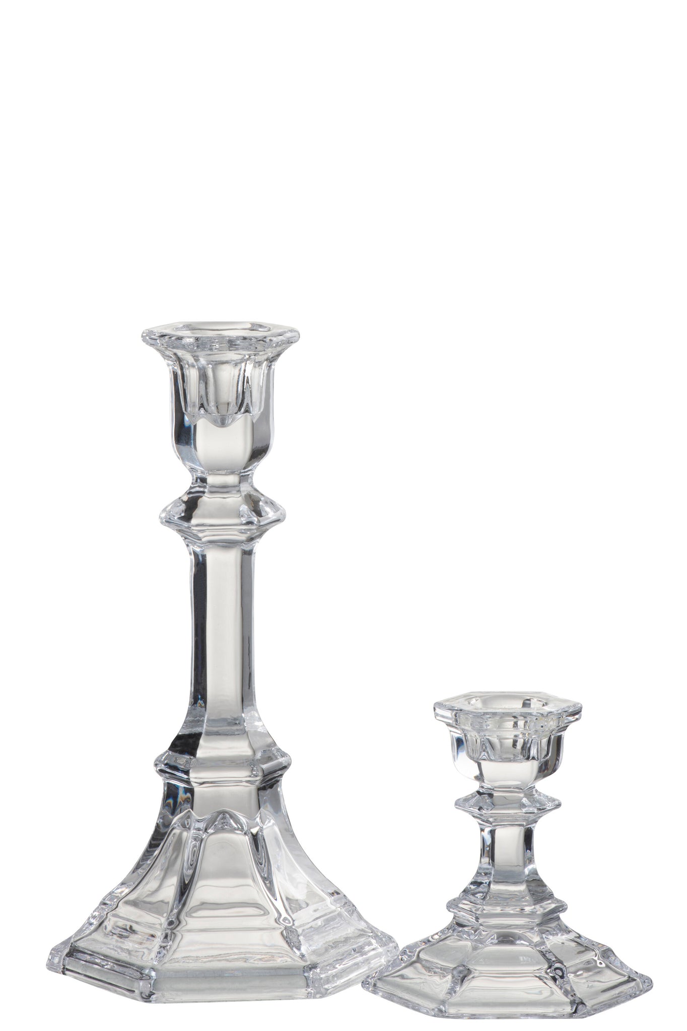 Candlestick Classic Glass Transparent Large