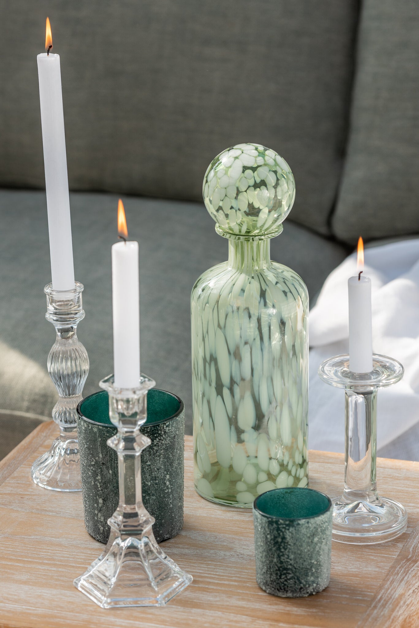 Kerzenständer Kugelglas Transparent Groß
