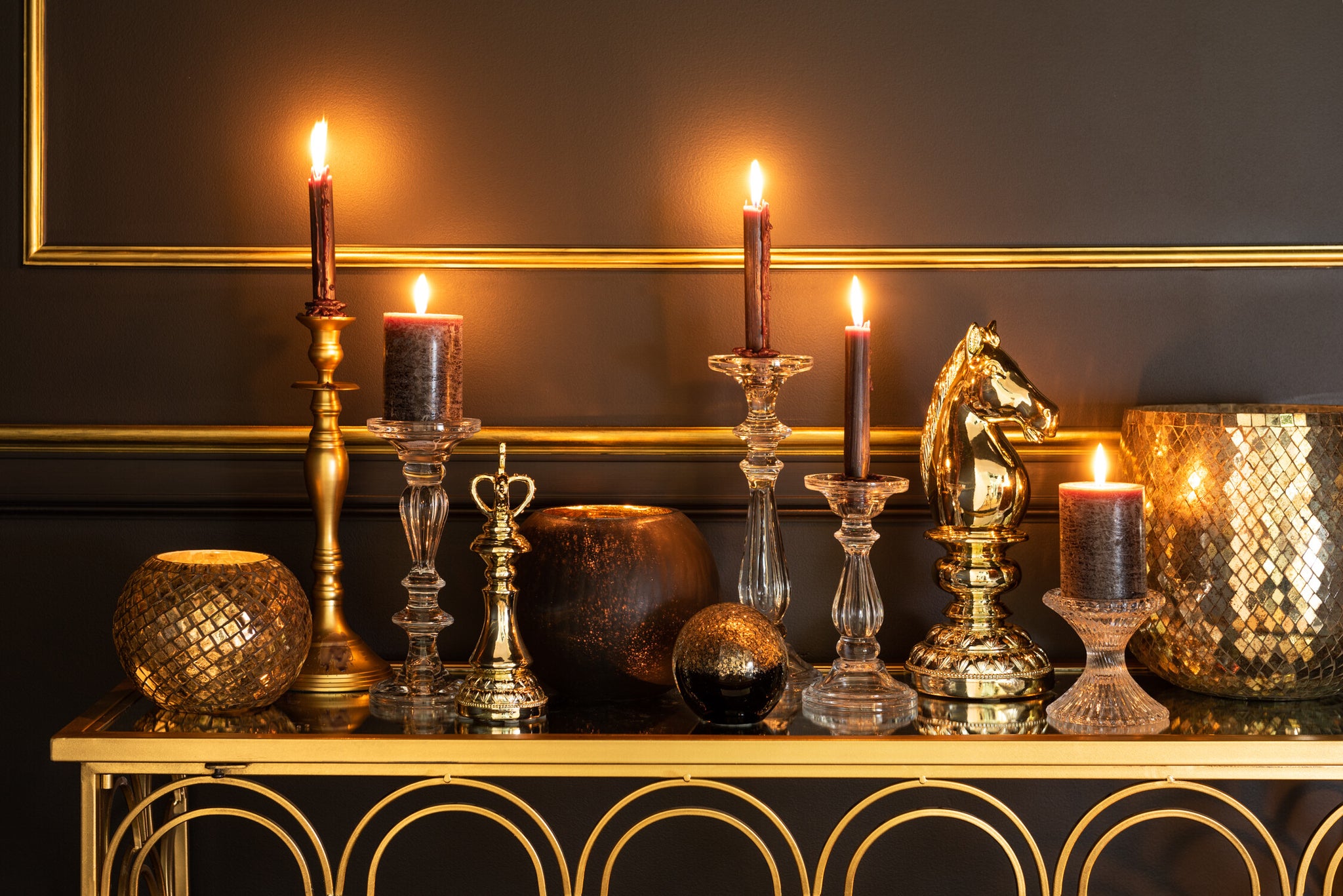 Candlestick/Candle Holder Tibo Glass Transparent Large