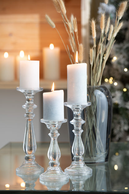 Candlestick/Candle Holder Tibo Glass Transparent Large