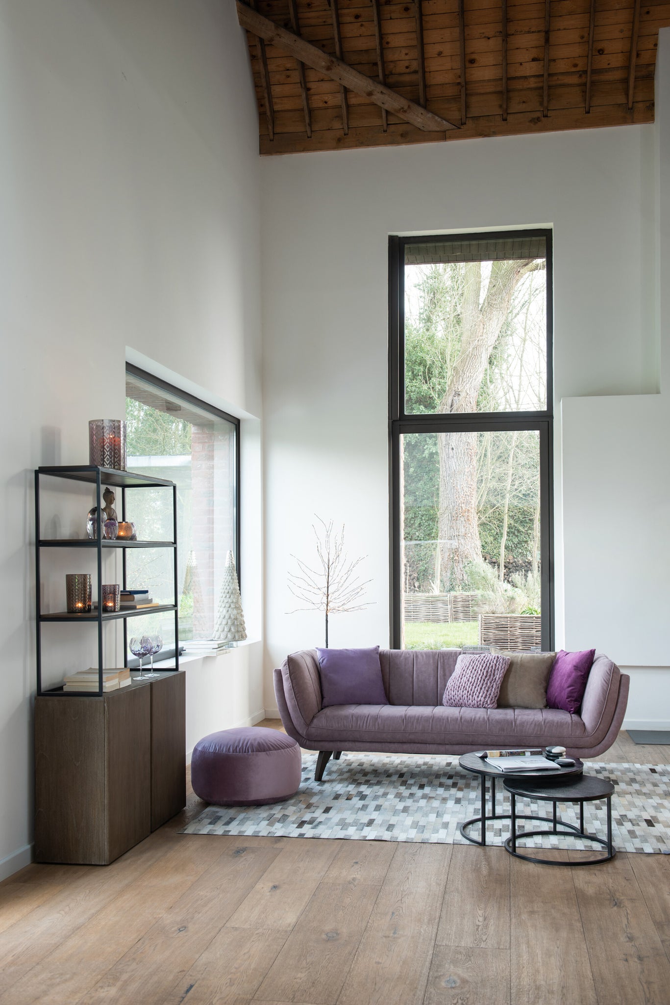 Set 3 Side Tables Round Oxidize Aluminium/Iron Antique Black