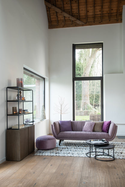 Set 3 Side Tables Round Oxidize Aluminium/Iron Antique Black