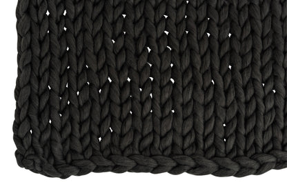 Plaid Knitted Acrylic Dark Grey