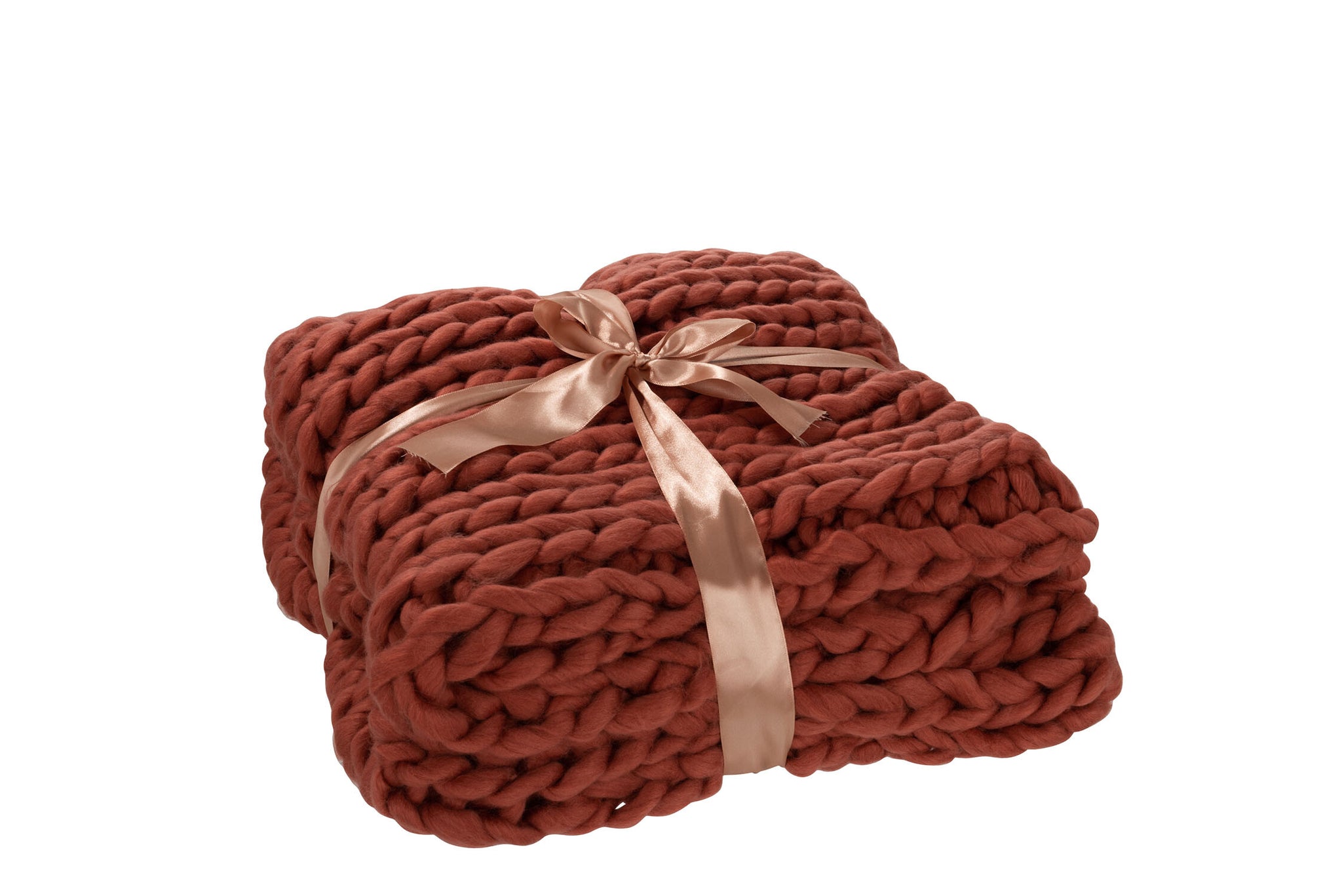 Plaid Knitted Acrylic Red