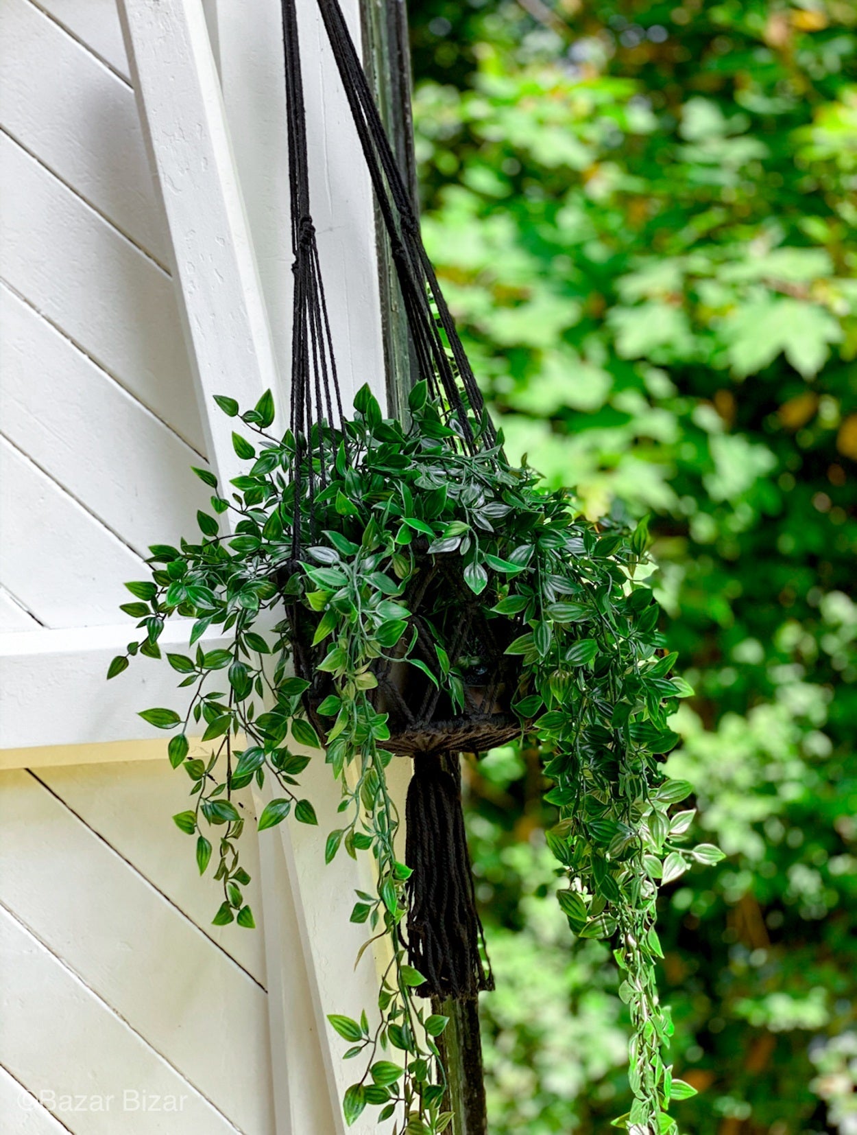 Plantenhanger Macramé — zwart, L 40 cm