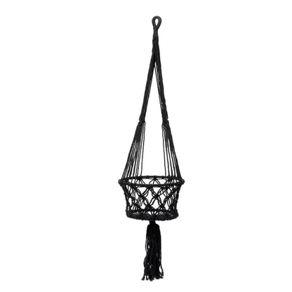 Plantenhanger Macramé — zwart, L 40 cm