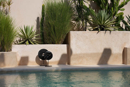 Marmorscheibe auf Ständer – Schwarz – L