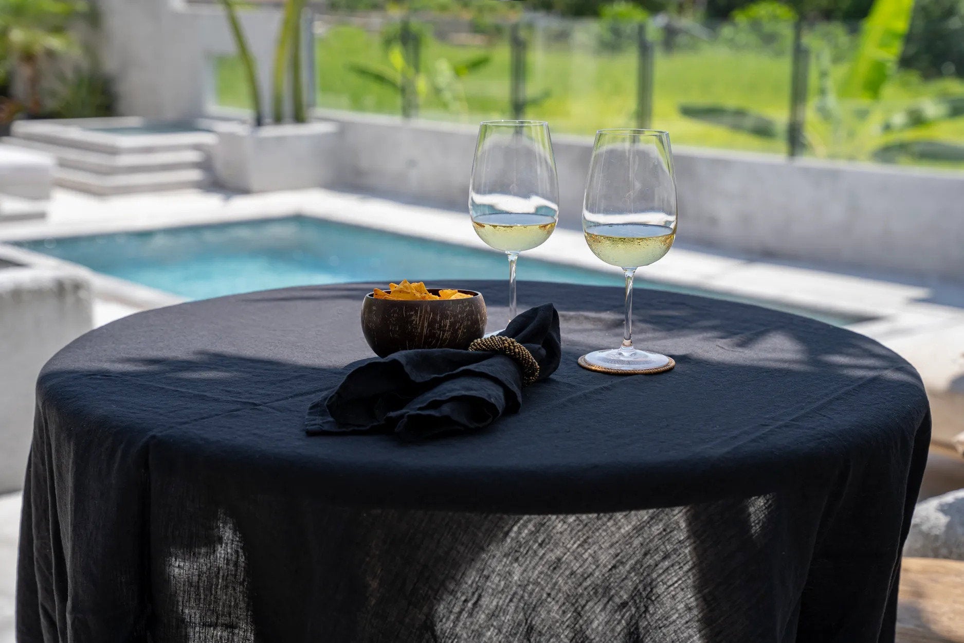 Perlenbesetzter Serviettenring – Gold – 4er-Set