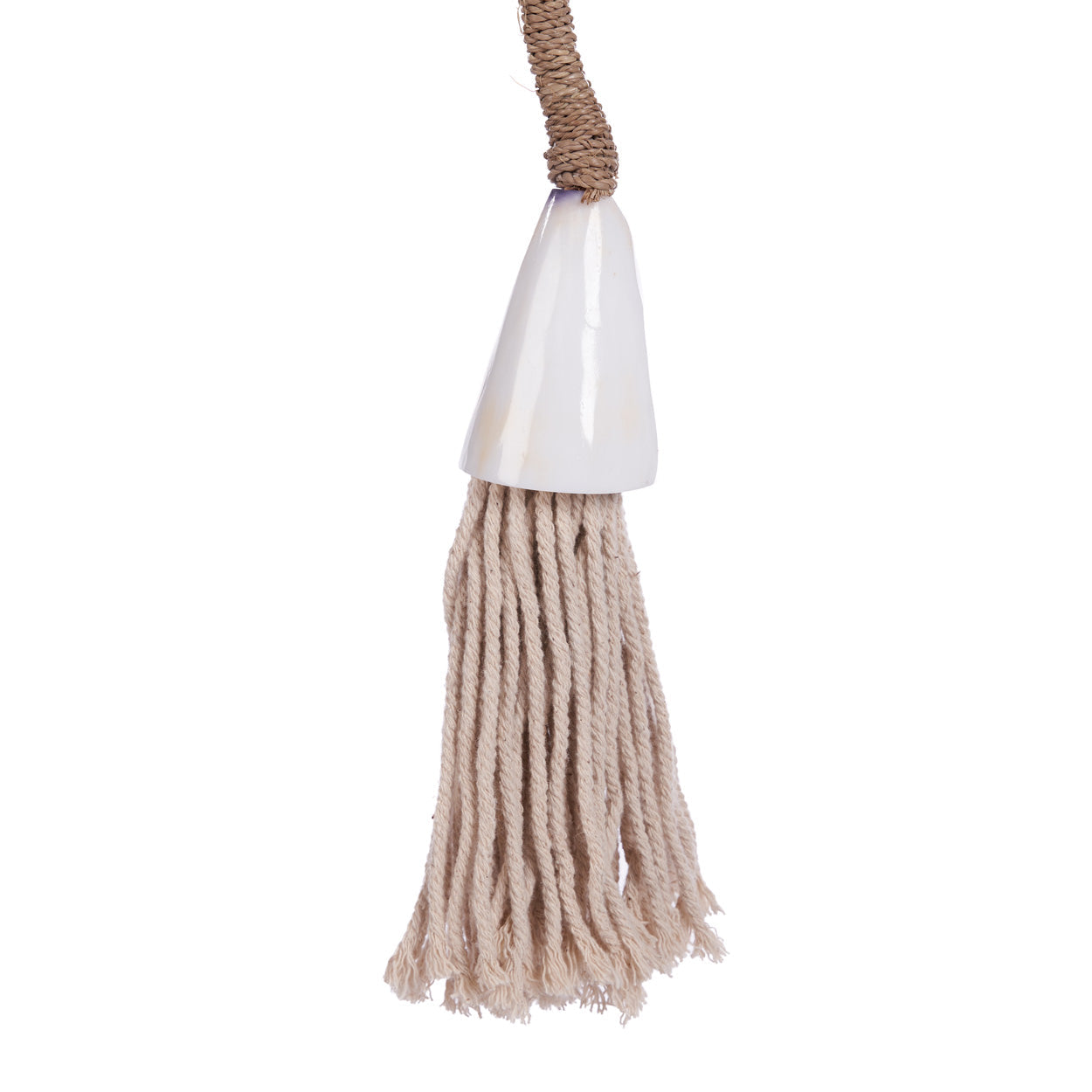 Ketting Shoreline – zeegras en schelp, naturel, 60 cm