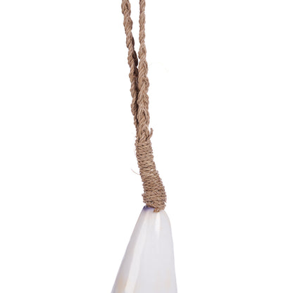 Ketting Shoreline – zeegras en schelp, naturel, 60 cm