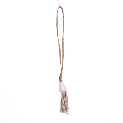 Ketting Shoreline – zeegras en schelp, naturel, 60 cm
