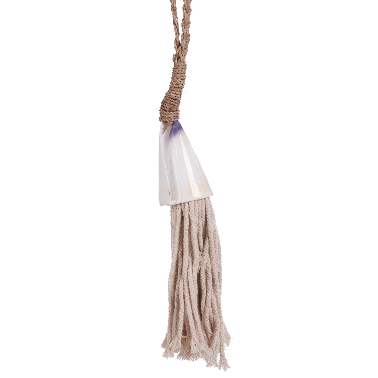 Ketting Shoreline – zeegras en schelp, naturel, 60 cm