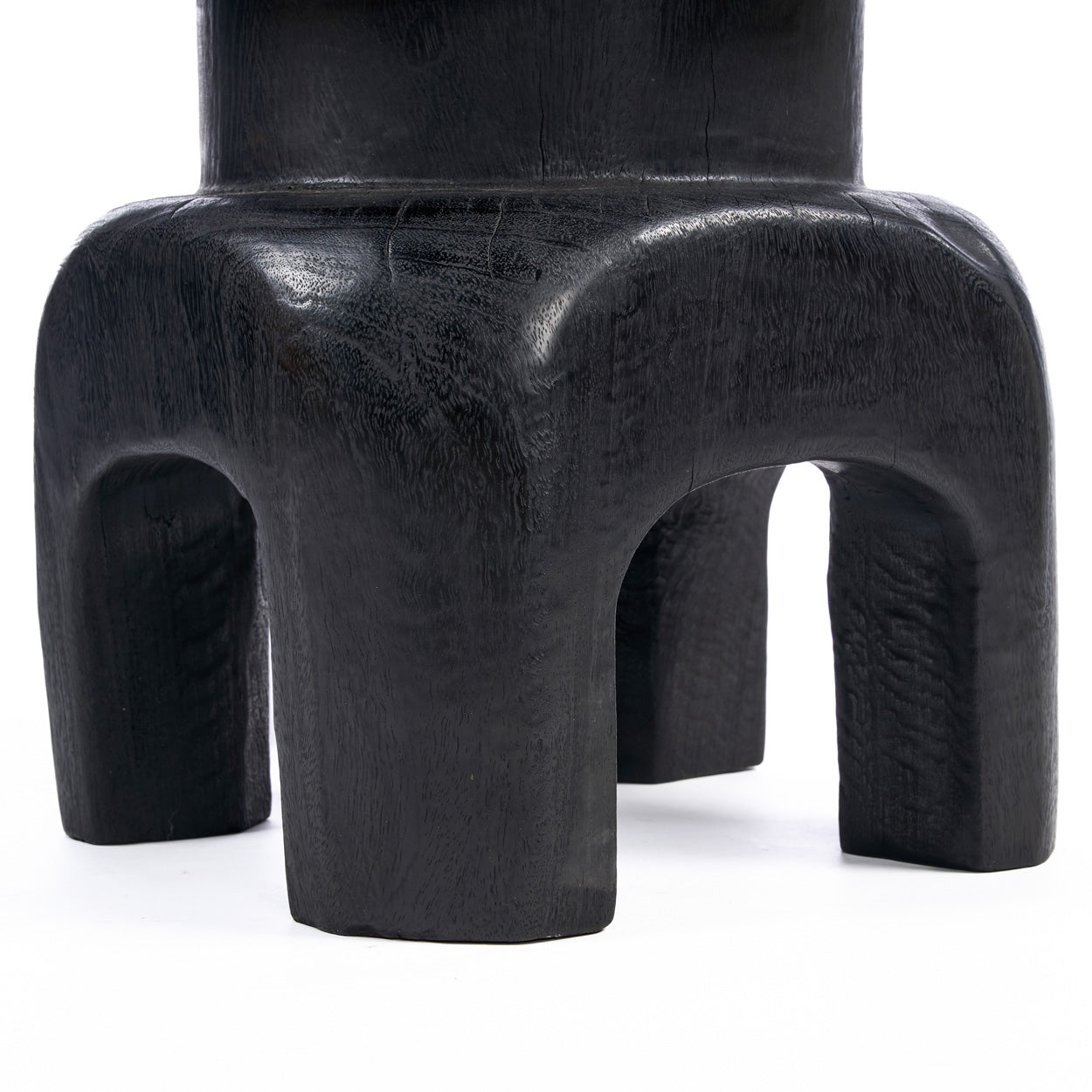 Kruk Squat Spot – mangohout, zwart, 40x40x50 cm