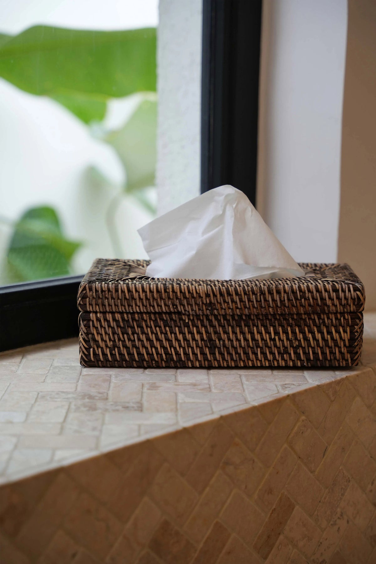 Tissuebox Rattan Classic – rattan, naturel bruin, 27×14×9 cm