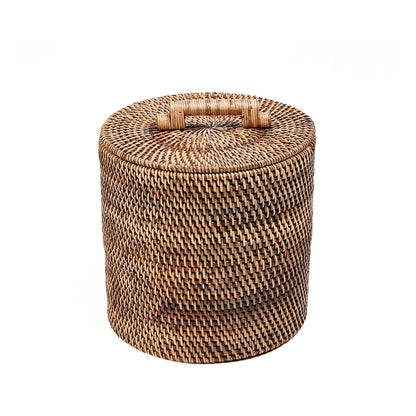 The Rattan Bin Low - Natural Brown
