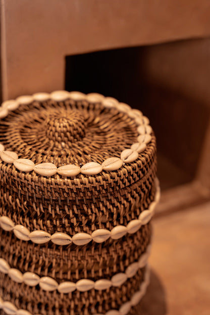 Mand Shell – rattan, naturelbruin, ø21×30 cm