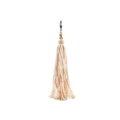 Sleutelhanger Katoen en Hout – naturel, 20 cm