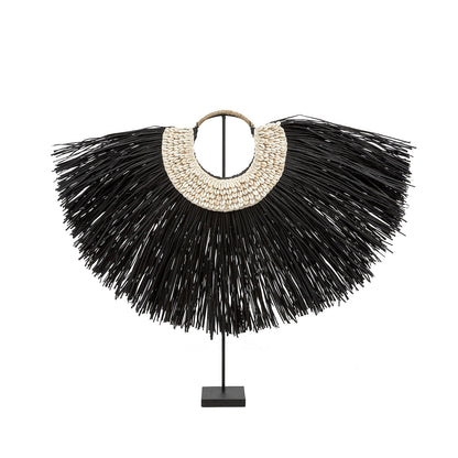 Decoratieobject Alang Cowrie – gras en schelp, 80x10x65 cm
