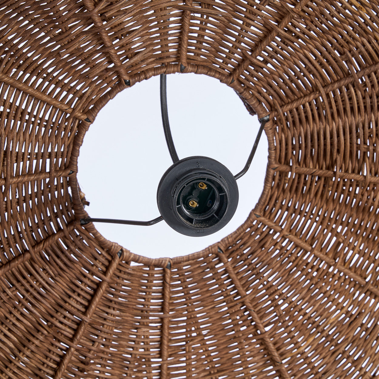 Hanglamp Wave – rattan, donker walnoot, L, ø103x40 cm