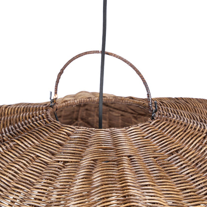 Hanglamp Wave – rattan, donker walnoot, L, ø103x40 cm