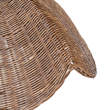 Hanglamp Wave – rattan, donker walnoot, L, ø103x40 cm