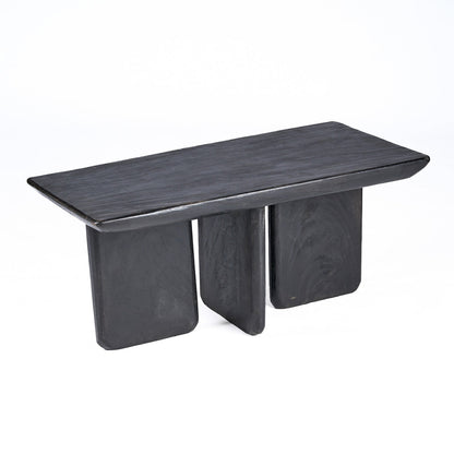 Salontafel Obsidian – mangohout, zwart, 100x50x45 cm