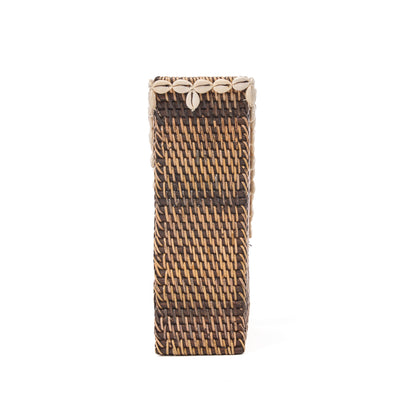 Opberger Shell Edge – rattan, naturel bruin, 27x12x30 cm