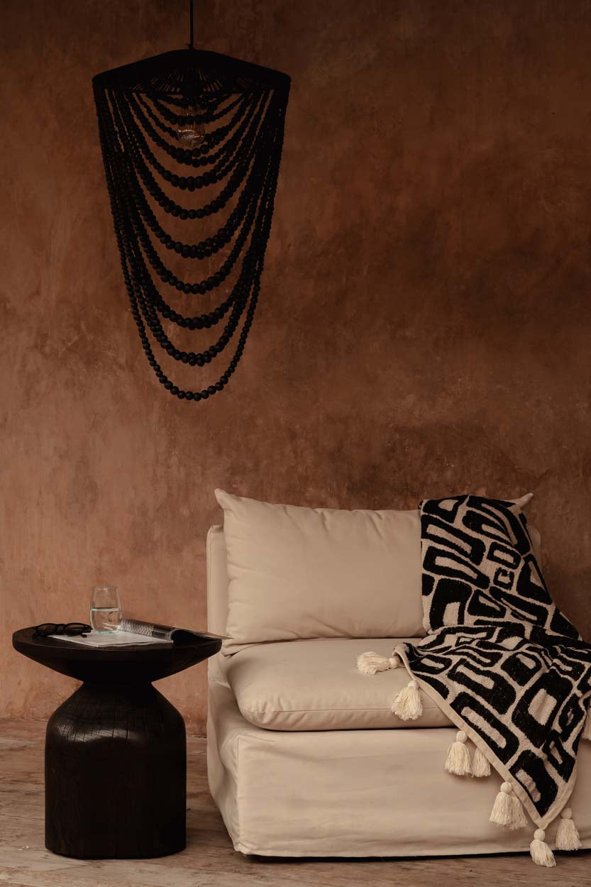 The Aztec Bed Throw - Natural Black