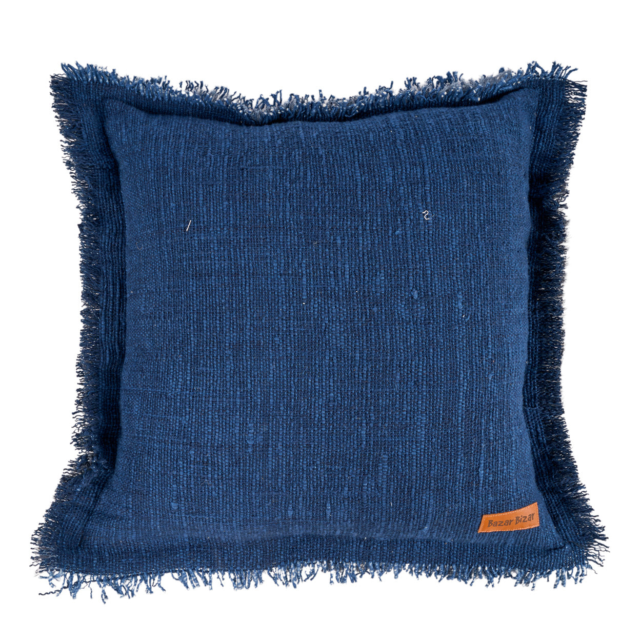Kussenhoes Azure Fringe – katoen/linnen, blauw, 50x50 cm