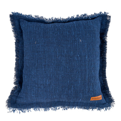 Kussenhoes Azure Fringe – katoen/linnen, blauw, 50x50 cm