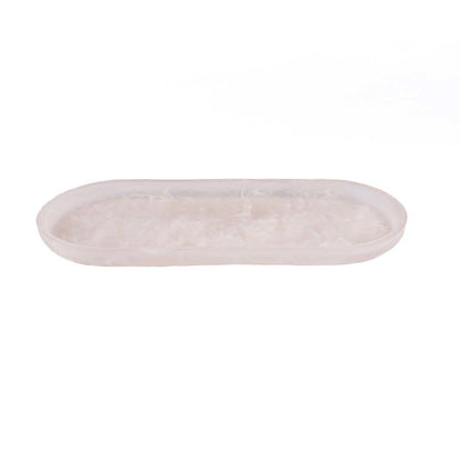The Resin Oval Plate - Pink White