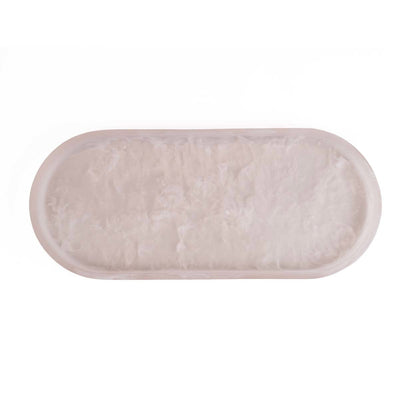 The Resin Oval Plate - Pink White