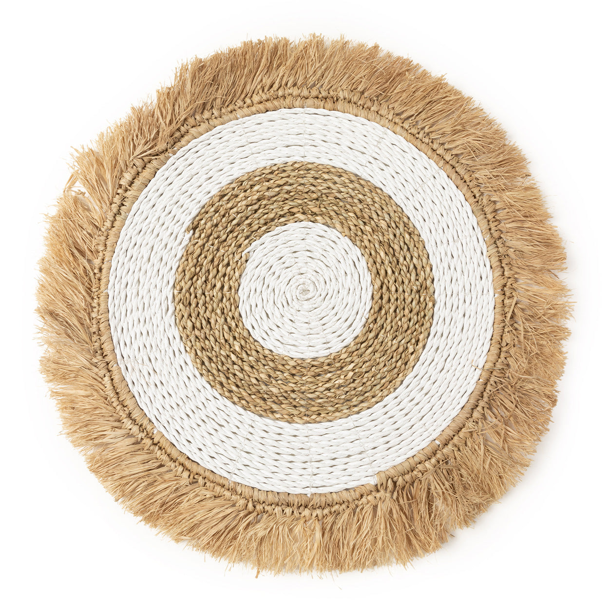 The Seagrass Raffia Placemat - Natural White