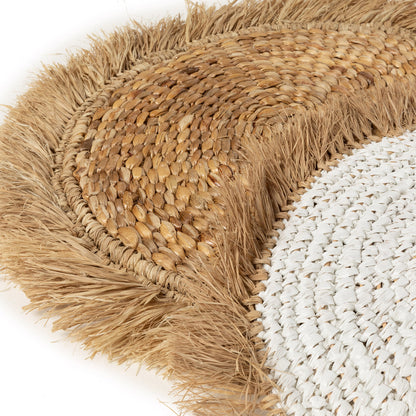 Platzset aus Wasserhyazinthe und Raffia – Weiß Natur