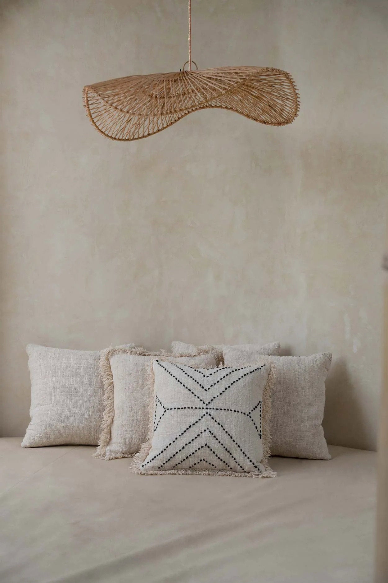 Hanglamp Chapeau – rattan, naturel, L ø75×20 cm