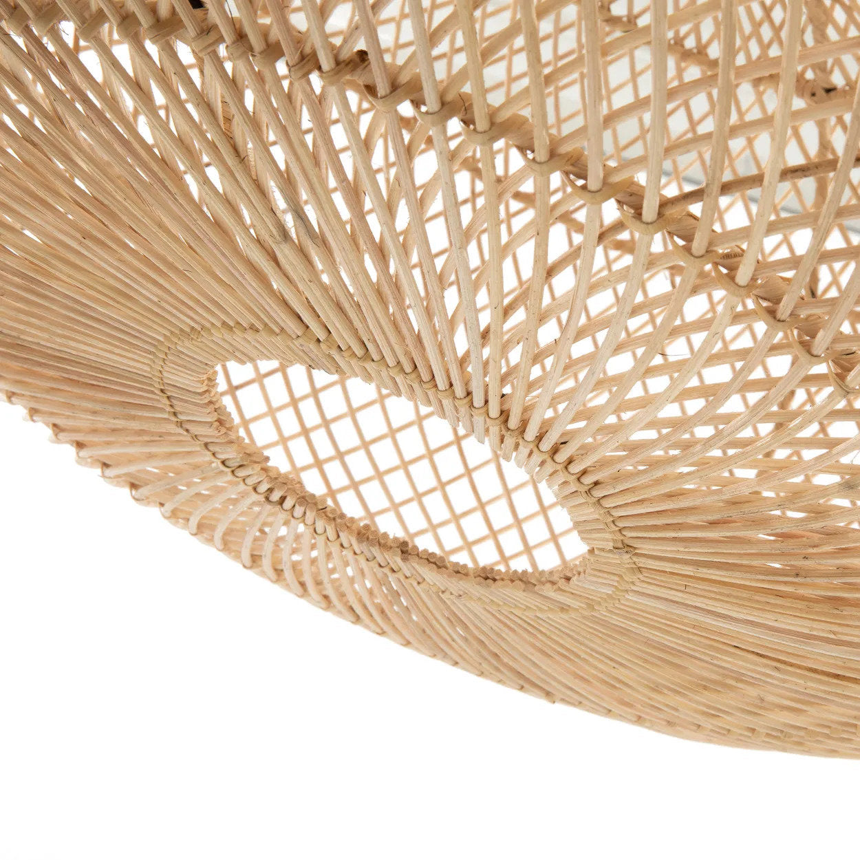 Hanglamp Wholly – rattan, naturel, ø60×32 cm