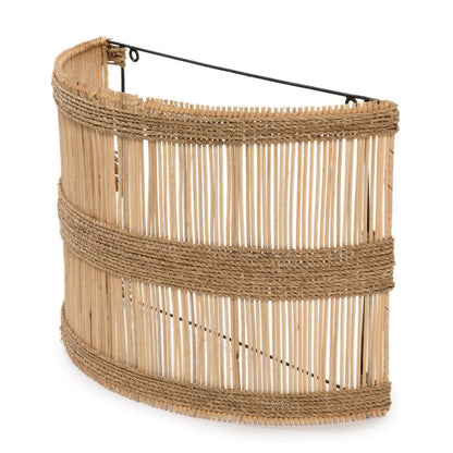 Wandlamp Doedoe – rattan, naturel, M 45x19x33 cm