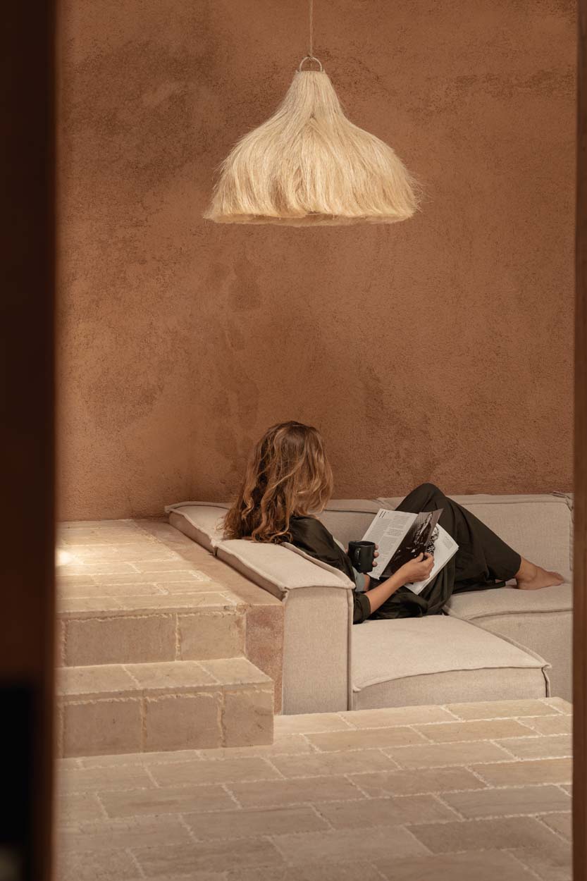 Hanglamp Rami – hennep, naturel, ø60×50 cm
