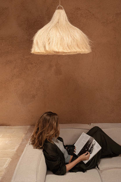Hanglamp Rami – hennep, naturel, ø60×50 cm