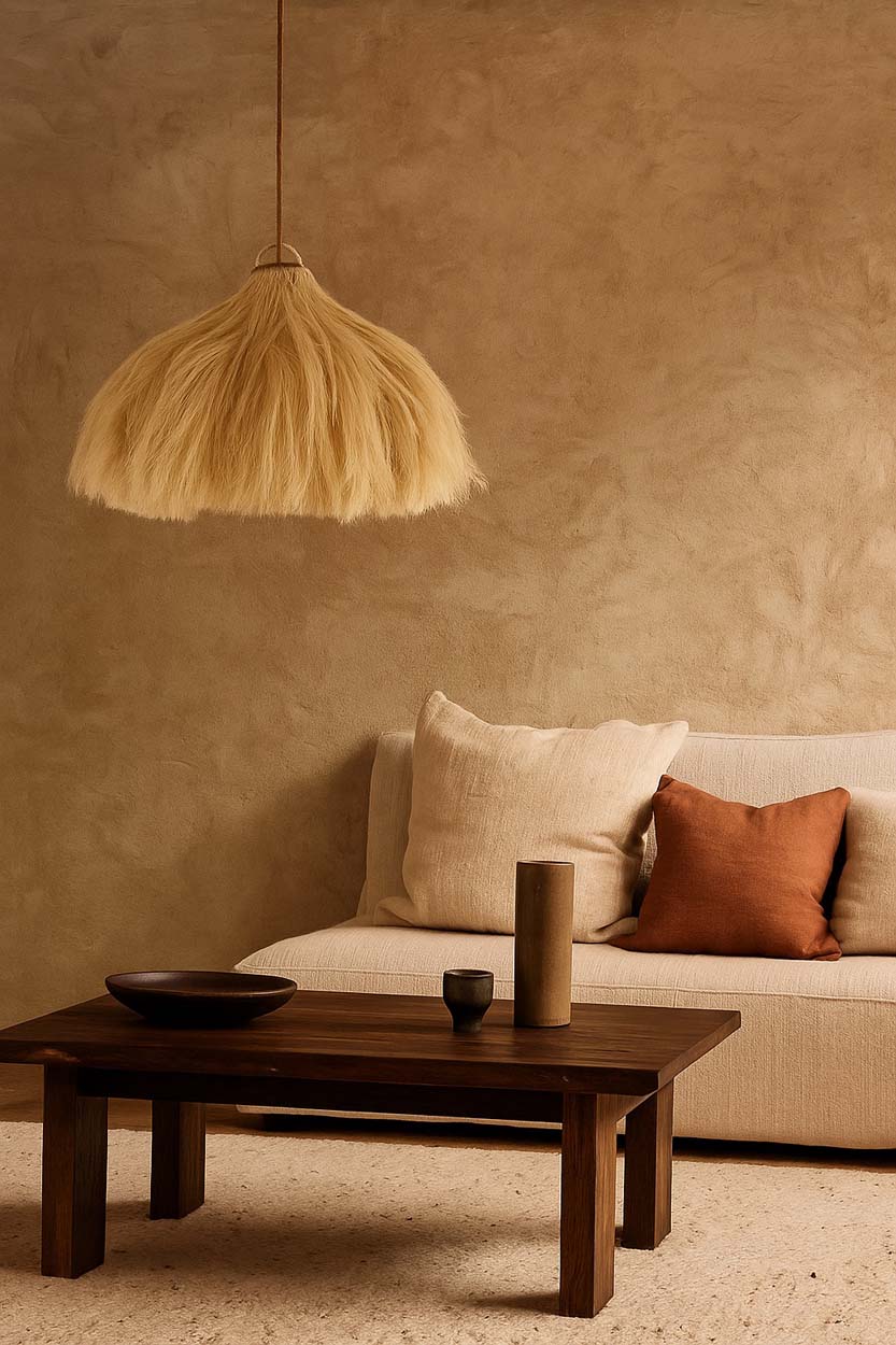 Hanglamp Rami – hennep, naturel, ø60×50 cm