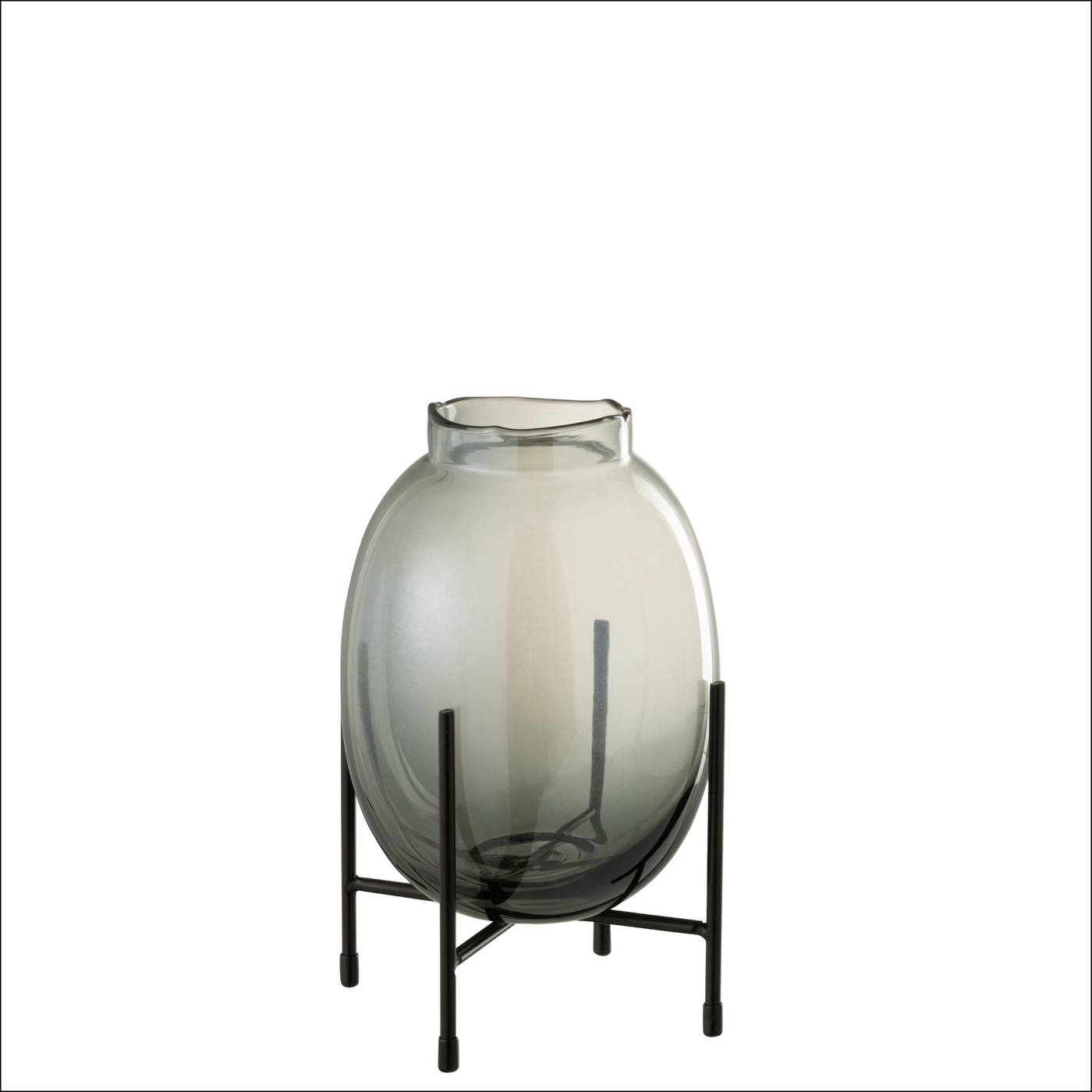 VASE FT PLATTE RIB GRY BLU/BL S