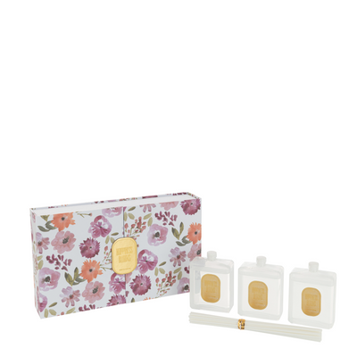 BOX 3 SCENTED OIL+STICKS HAPPINESS BLOOMS WHITE